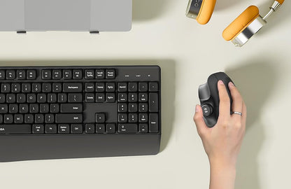 Ergonomic Wireless Mouse – Rechargeable Bluetooth and 2.4G Vertical Mouse with Quiet Clicks and Volume Knob for PC