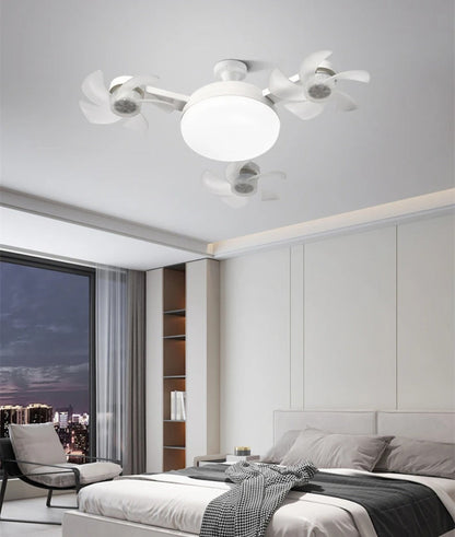 Drone-Style Ceiling Fan Light – 2-in-1 E27 LED Fan Lamp with Remote Control and Three Colors for Home, Dining and Restaurant Spaces