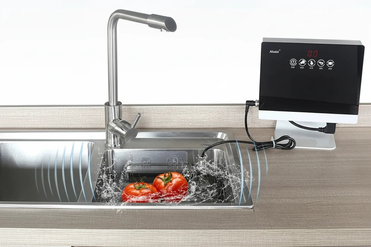 Portable Ultrasonic Dishwasher – Automatic Compact Sink Cleaning Machine for Kitchen Dishes, Tableware, Apartments and Convenient Household Washing