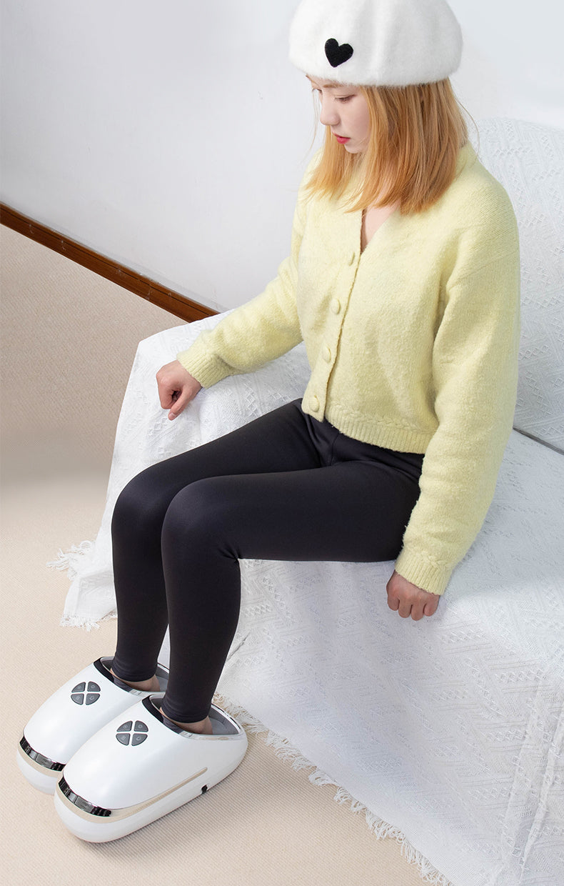 Air Pressure Foot Massage Boots – Reflexology Shiatsu Massager Shoes with Heat Compression for Relaxation and Improved Circulation.