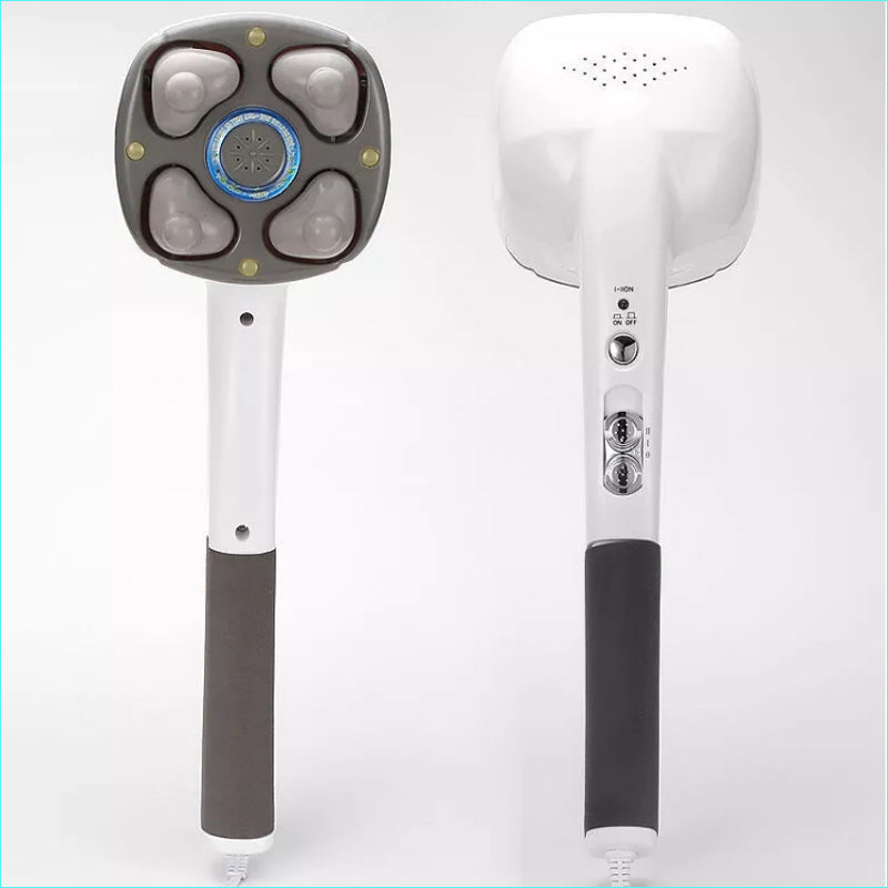 Multifunction Anion Electric Body Massage Hammer – 4 Massage Heads for Neck, Shoulders, Waist, Legs and Arms with Relaxing Deep Massage