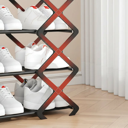 Foldable Shoe Rack – 4 Tier Stable Home Footwear Organizer for Entryway, Dorm, Living Room and Small Space Storage