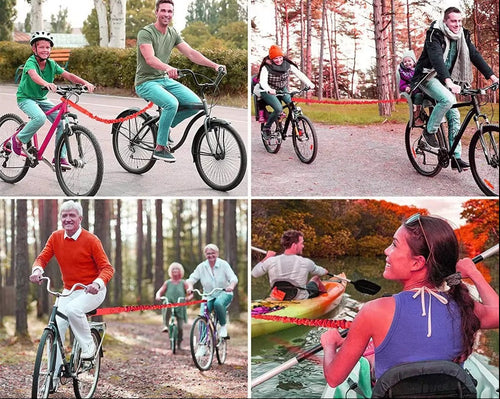 Portable Bicycle Tow Rope – Retractable Mountain Bike Traction Rope for Parent Child Cycling Adventures and Easy Uphill Assistance.