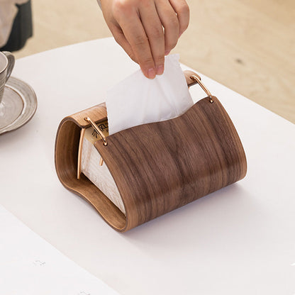 Retro Wooden Tissue Box – Nordic Desktop Paper Towel Holder for Living Rooms, Bedrooms, Offices and Stylish Home Organization
