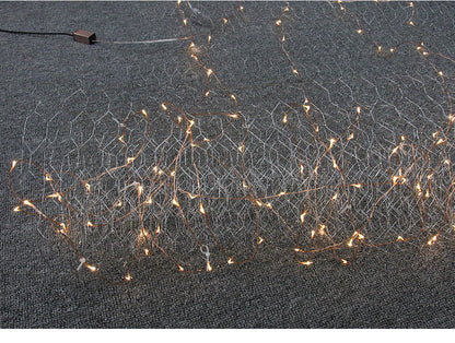Starry Sky Wedding Ceiling Decor – Luminous Net Light with Wrought Iron Frame for Romantic Event and Party Decorations