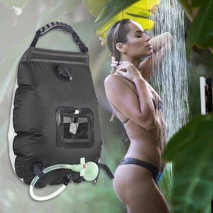 Solar Camping Shower Bag-20L Portable Outdoor Water Heating System with Hose and Shower Head for Travel Adventures