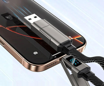 Keychain Charging Cable – 4-in-1 65W Compact Multi-Connector USB Charging Cord for Phones, Tablets and Devices While Traveling or Everyday Carry