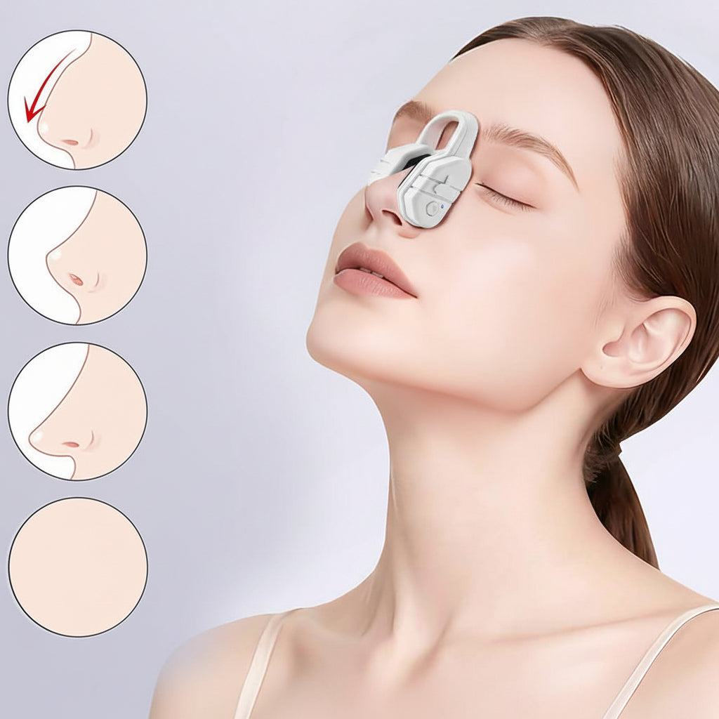 EMS Nose Shaper Clip – Microcurrent Pulse and Vibration Beauty Tool for Gentle Nose Massage, Contouring Routine and Convenient At-Home Facial Care