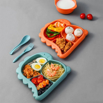 Dinosaur Baby Dinnerware Set – Cute Feeding Bowls, Plates, Forks and Spoons for Toddlers Learning Independent Eating
