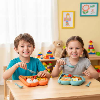 Dinosaur Baby Dinnerware Set – Cute Feeding Bowls, Plates, Forks and Spoons for Toddlers Learning Independent Eating