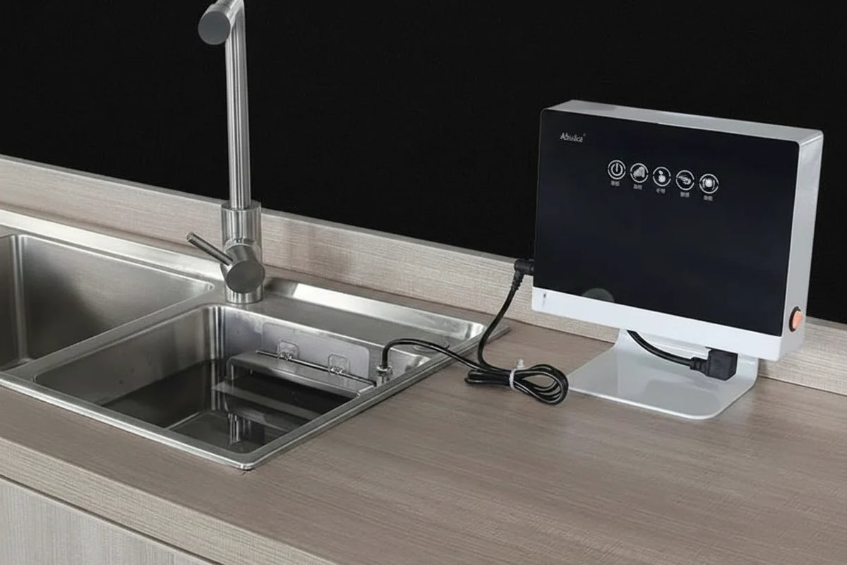 Portable Ultrasonic Dishwasher – Automatic Compact Sink Cleaning Machine for Kitchen Dishes, Tableware, Apartments and Convenient Household Washing