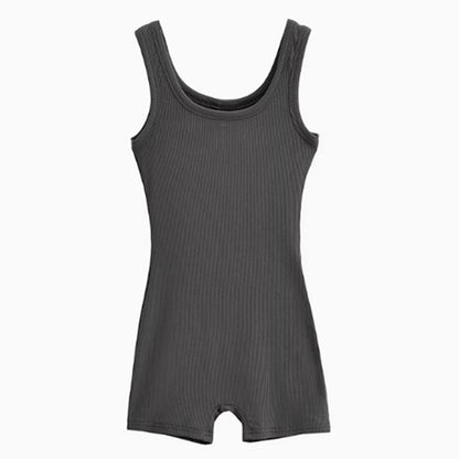 Seamless Yoga Bodysuit – Women’s Low Neck Sleeveless One Piece Romper with Slim Fit Design for Gym, Fitness, Yoga and Sportswear