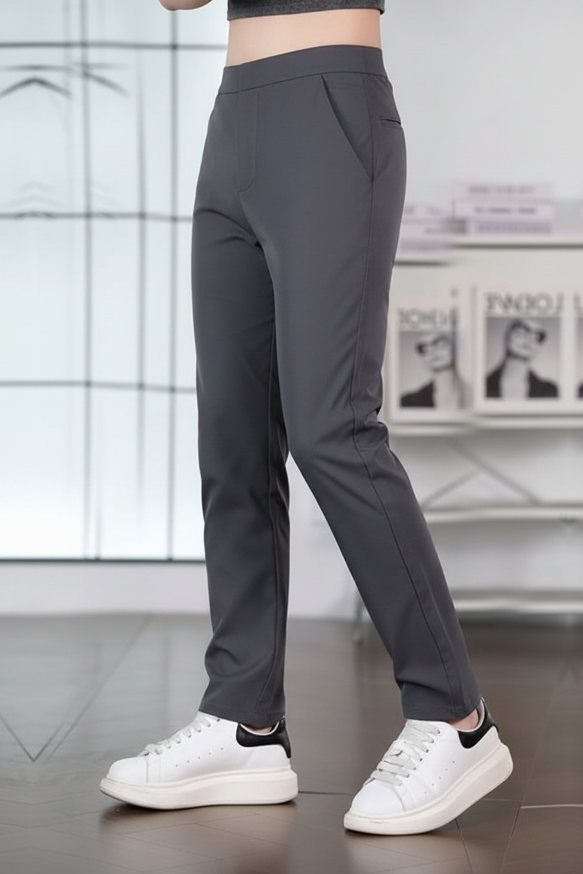 Men’s Ice Silk Summer Pants – Lightweight Breathable Straight Leg Trousers with Casual Business Styling for Daily Wear, Travel and Office