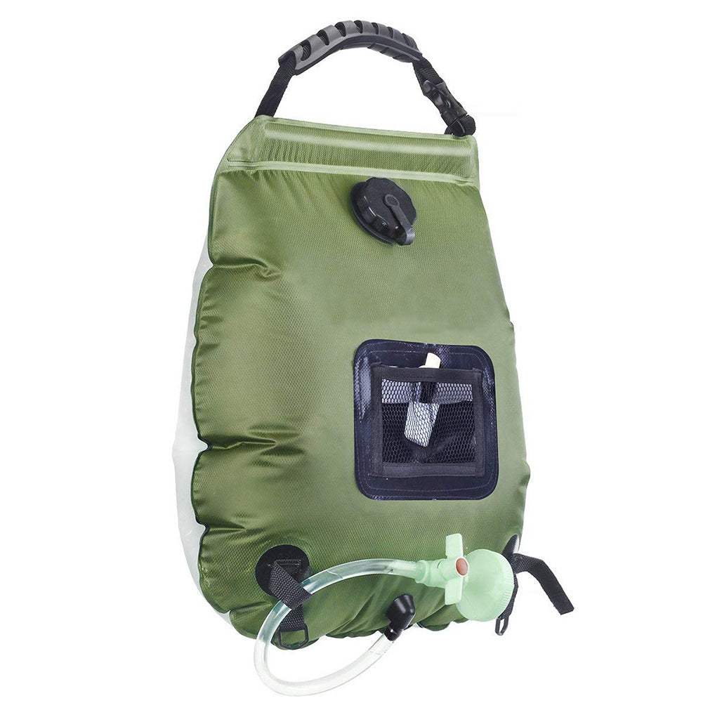Solar Camping Shower Bag-20L Portable Outdoor Water Heating System with Hose and Shower Head for Travel Adventures
