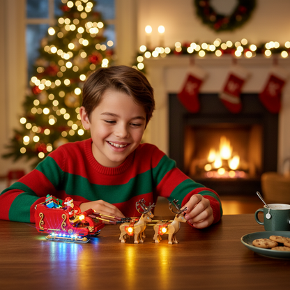 LED Light Kit for LEGO Santa's Sleigh – Decorative Lighting Upgrade for Christmas Building Block Display Models