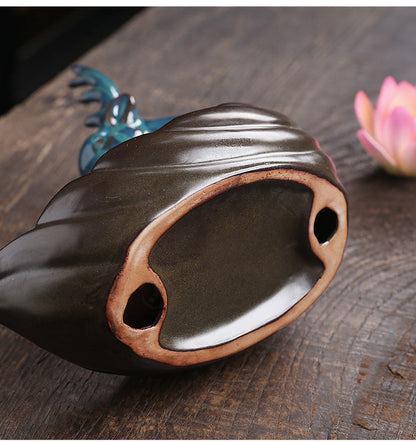 Nordic Deer Ceramic Backflow Incense Burner – Modern Home Decor Aromatherapy Ornament for Living Room, Bedroom and Meditation Spaces