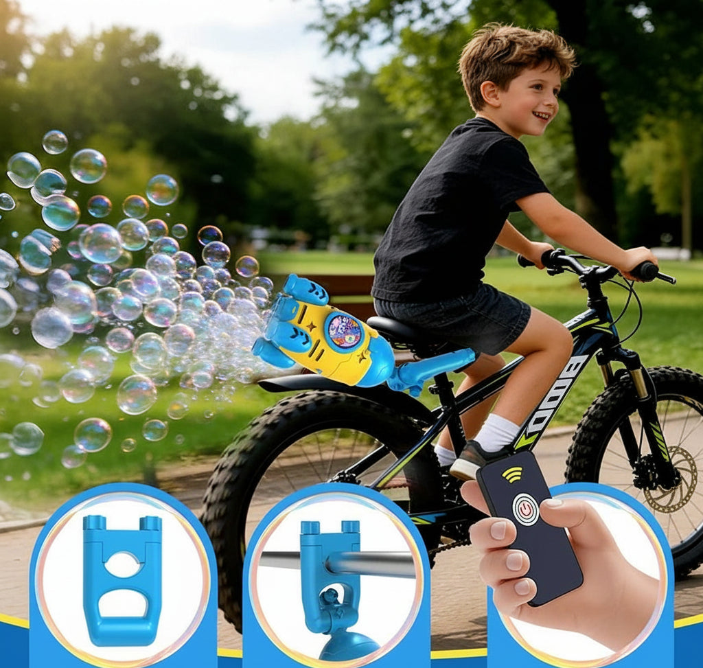 Automatic Bubble Machine Gun – Handheld Remote-Controlled Toy with Lights for Kids Outdoor Play, Birthday Parties and Summer Fun