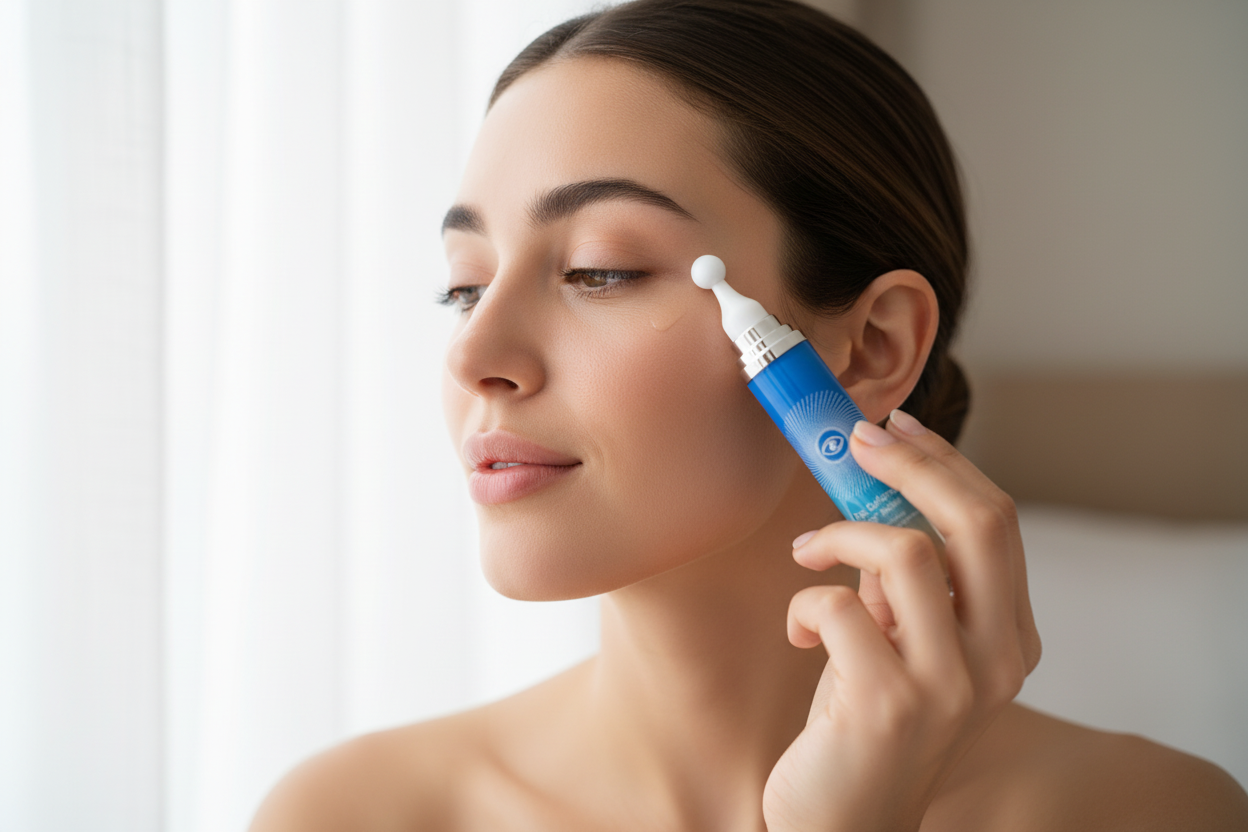Caffeine Eye Serum Roller – 360° Massage Ball Treatment for Dark Circles, Puffiness and Hydrating Under-Eye Skincare