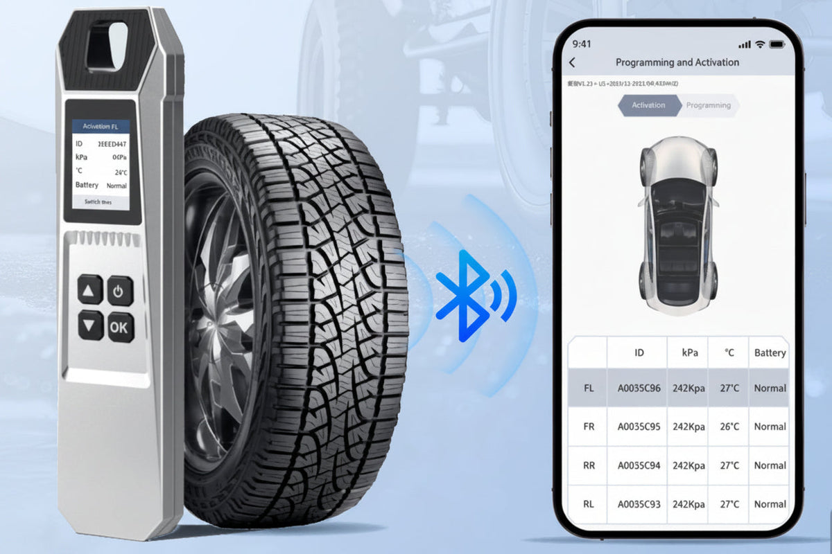 Automotive TPMS Sensor Programming Tool – Tire Pressure Monitoring System Diagnostic Activator for Vehicle Sensor Learning and Maintenance
