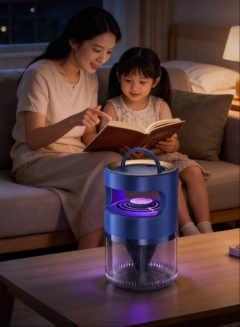 Portable Ion Purification Mosquito Killer Lamp – Quiet Plug-In Electric Fly Trap with Charging Function for Indoor Pest Control