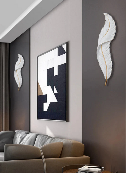 Nordic Feather LED Wall Lamp – Creative Bedside Lighting for Living Room, Bedroom, Corridor and Luxury Home Decor