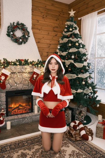 Women's Santa Cosplay Outfit – Glamorous Christmas Costume for Holiday Parties, Photoshoots and Seasonal Celebrations