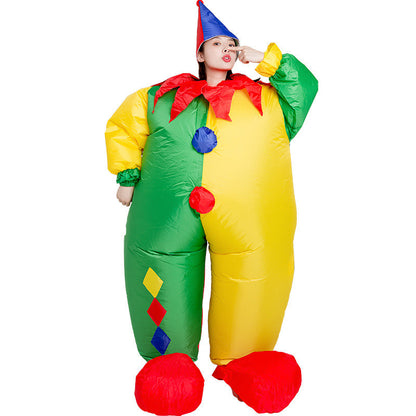 Inflatable Clown Costume Set - Funny Performance Outfit with Air Pump for Parties, Events and Entertainment