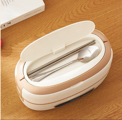 Electric Heated Lunch Box – 304 Stainless Steel Portable Food Warmer Bento Container for Office, Travel and Daily Meals