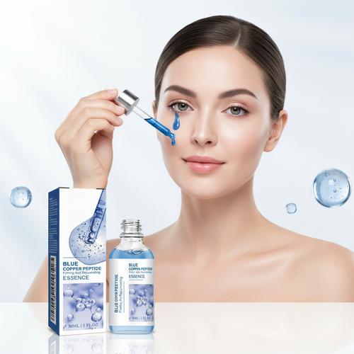Blue Copper Peptide Wrinkle Serum – Instant Firming and Lifting Anti-Aging Facial Treatment for Fine Lines, Brightening and Korean Skincare