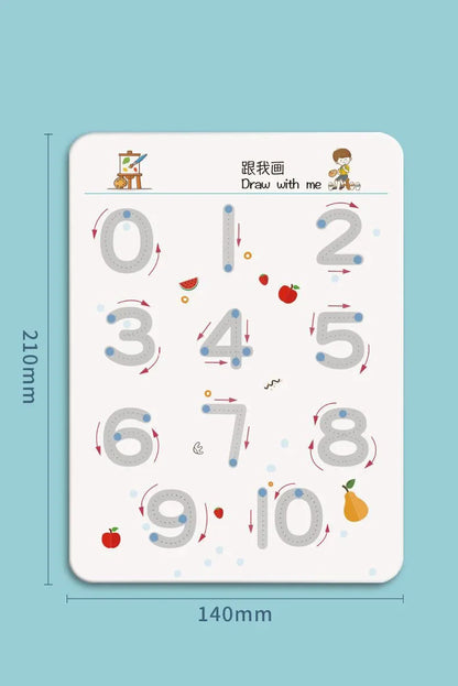 Reusable Kids Workbook Set – 36 Page Erasable Learning Book with Pens and Stickers for Early Writing Practice