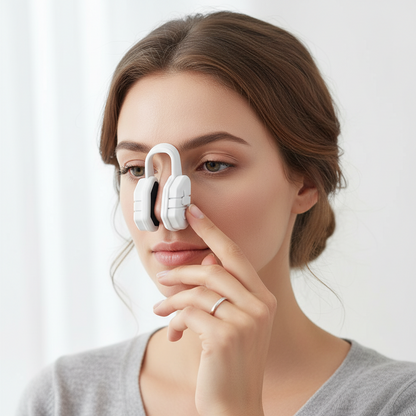 EMS Nose Shaper Clip – Microcurrent Pulse and Vibration Beauty Tool for Gentle Nose Massage, Contouring Routine and Convenient At-Home Facial Care