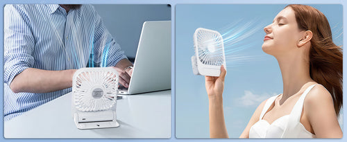 Portable USB Magnetic Fan – Rechargeable 1200mAh Personal Cooling Fan with Four Speeds and 180 Degree Adjustable Airflow