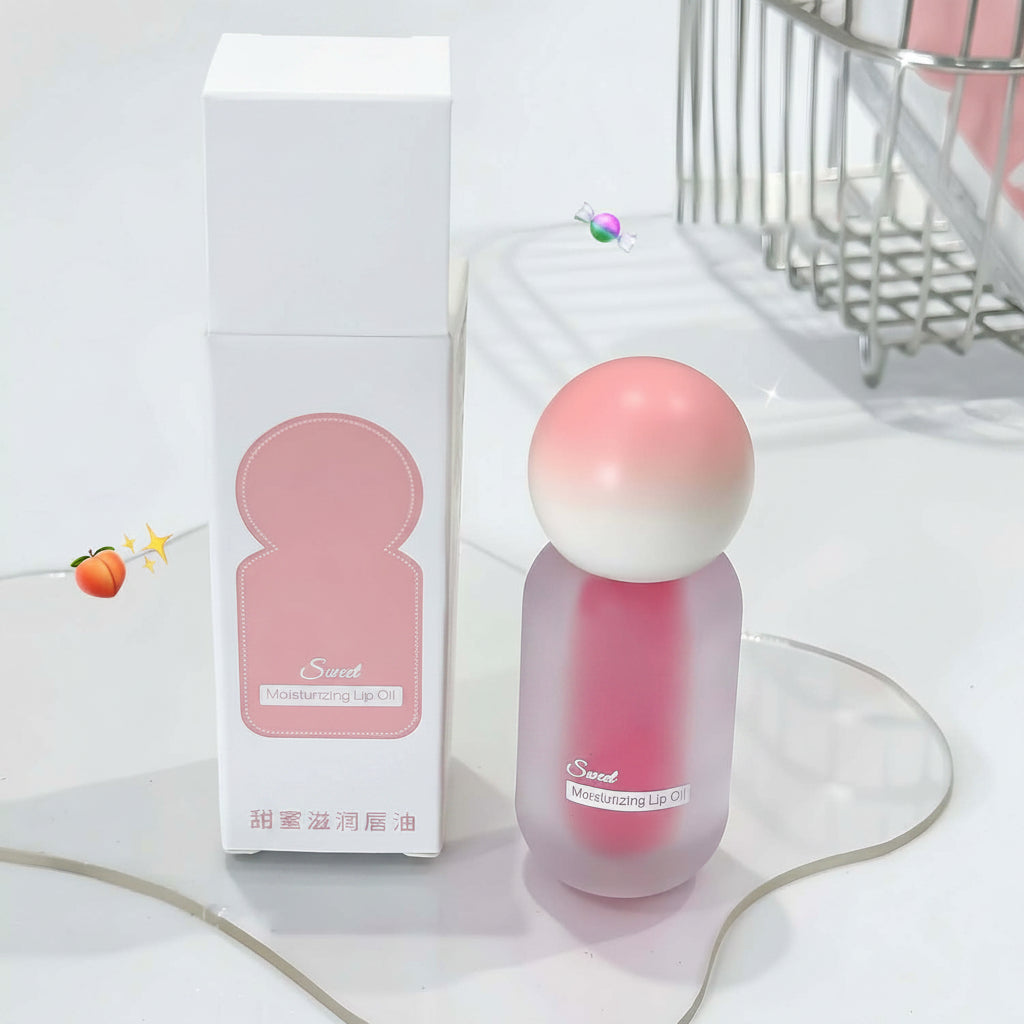 Peach Jelly Lip Oil – Hydrating Transparent Gloss with Glass-Like Shine, Fruit-Inspired Finish and Plumping Look for Smooth Everyday Lip Makeup
