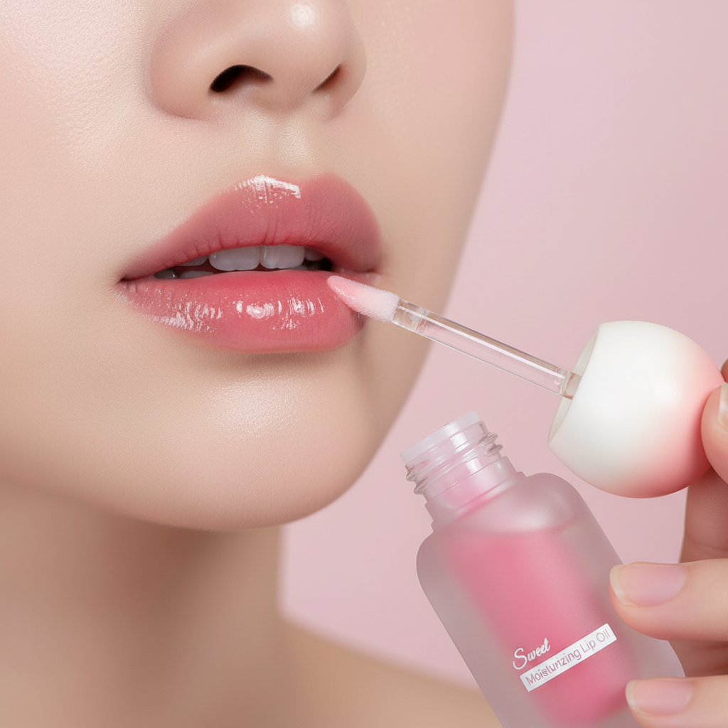 Peach Jelly Lip Oil – Hydrating Transparent Gloss with Glass-Like Shine, Fruit-Inspired Finish and Plumping Look for Smooth Everyday Lip Makeup