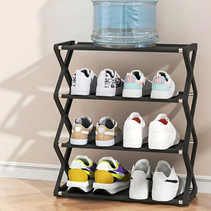 Foldable Shoe Rack – 4 Tier Stable Home Footwear Organizer for Entryway, Dorm, Living Room and Small Space Storage