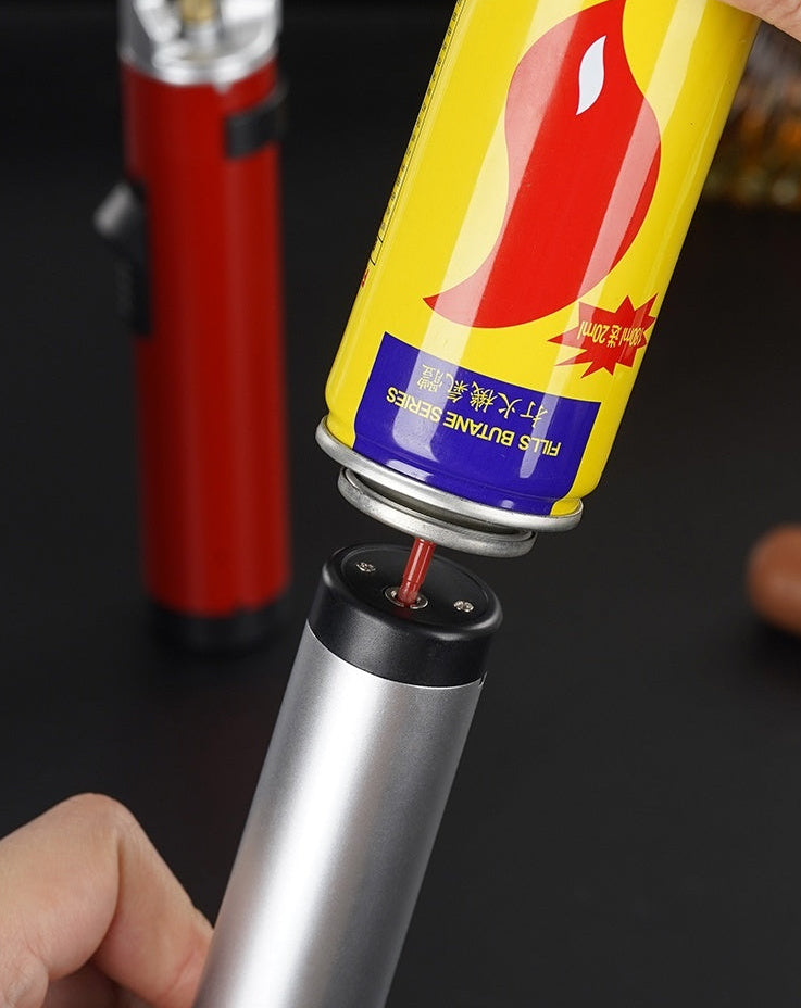 Windproof Jet Flame Torch Lighter – Refillable Metal Gas Lighter for BBQ, Kitchen Cooking, Cigars, Camping and Outdoor Survival