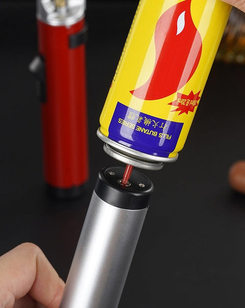 Windproof Jet Flame Torch Lighter – Refillable Metal Gas Lighter for BBQ, Kitchen Cooking, Cigars, Camping and Outdoor Survival