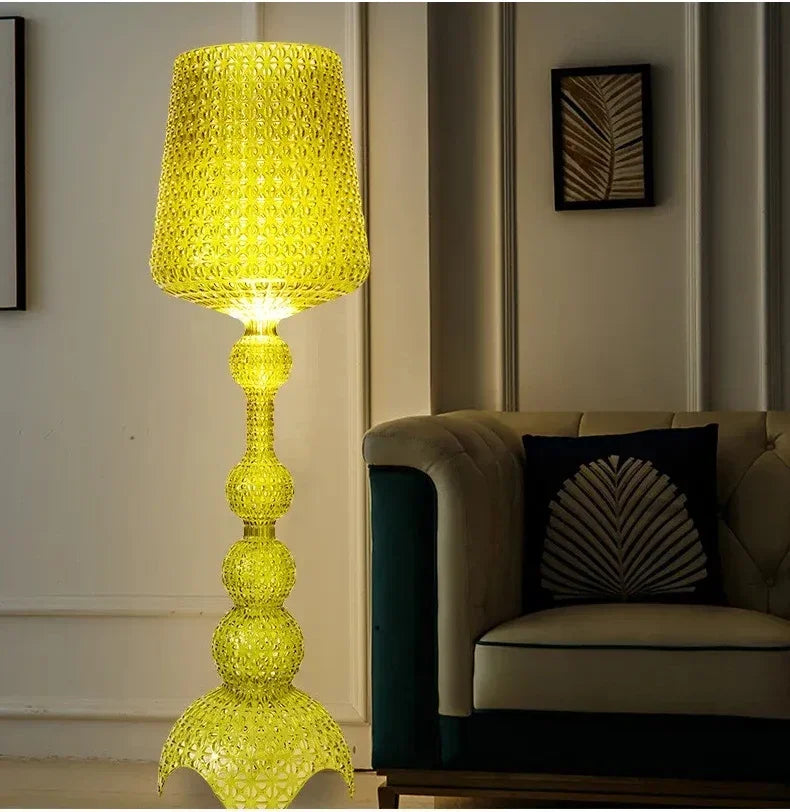 Italian Acrylic Floor Lamp – Designer Hollow Goblet LED Standing Light for Living Room, Bedroom and Luxury Interior Decor