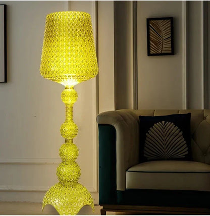 Italian Acrylic Floor Lamp – Designer Hollow Goblet LED Standing Light for Living Room, Bedroom and Luxury Interior Decor
