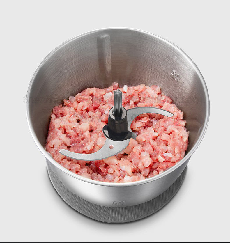 Electric Meat Grinder – Stainless Steel Multifunction Mincer and Vegetable Chopper with Three Bowls for Kitchen Prep