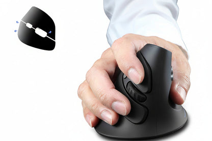 Vertical Wireless Gaming Mouse – Ergonomic 2.4GHz Optical Computer Mouse with Six Buttons and Adjustable DPI for PC and Laptop Use