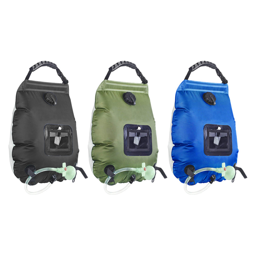Solar Camping Shower Bag-20L Portable Outdoor Water Heating System with Hose and Shower Head for Travel Adventures