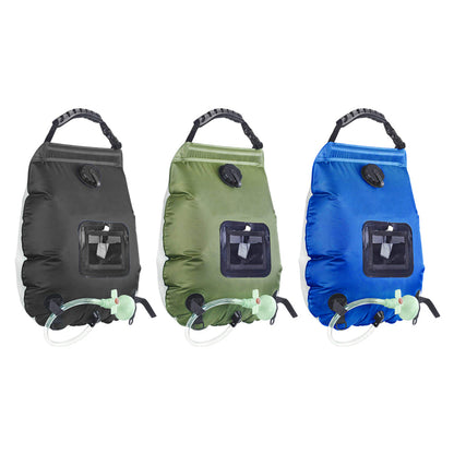 Solar Camping Shower Bag-20L Portable Outdoor Water Heating System with Hose and Shower Head for Travel Adventures