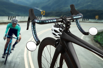 Wide Angle Bicycle Handlebar Mirror – 360 Degree Rotating Rear View Mirror for Road Bikes, Scooters and Safe Cycling