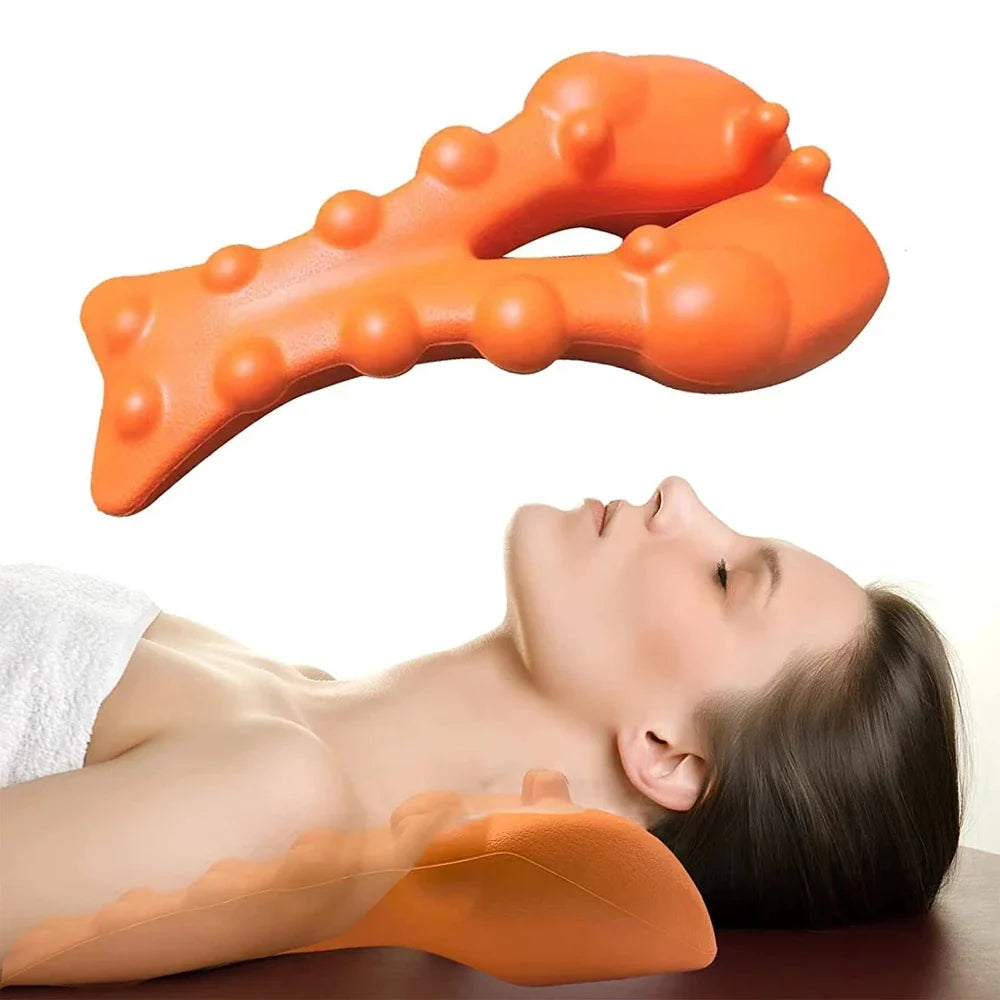 Neck and Shoulder Relaxer – Upper Back Massage Point and Cervical Traction Neck Stretcher for Relaxation, Posture Support and TMJ Comfort