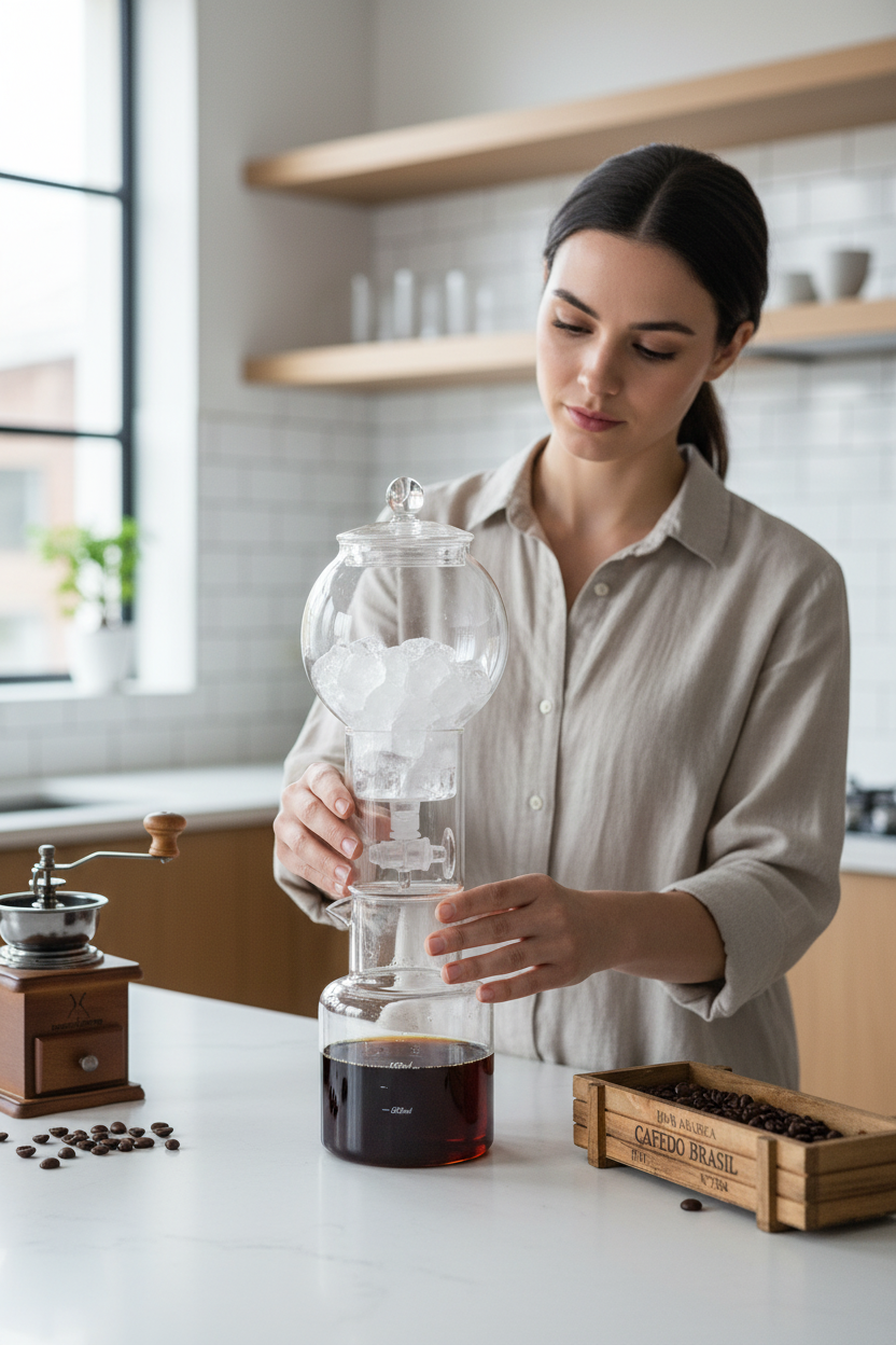 Cold Brew Coffee Pot Set – Glass Dripper with Reusable Filter for Smooth Iced Coffee, Tea Brewing and Professional Barista Preparation