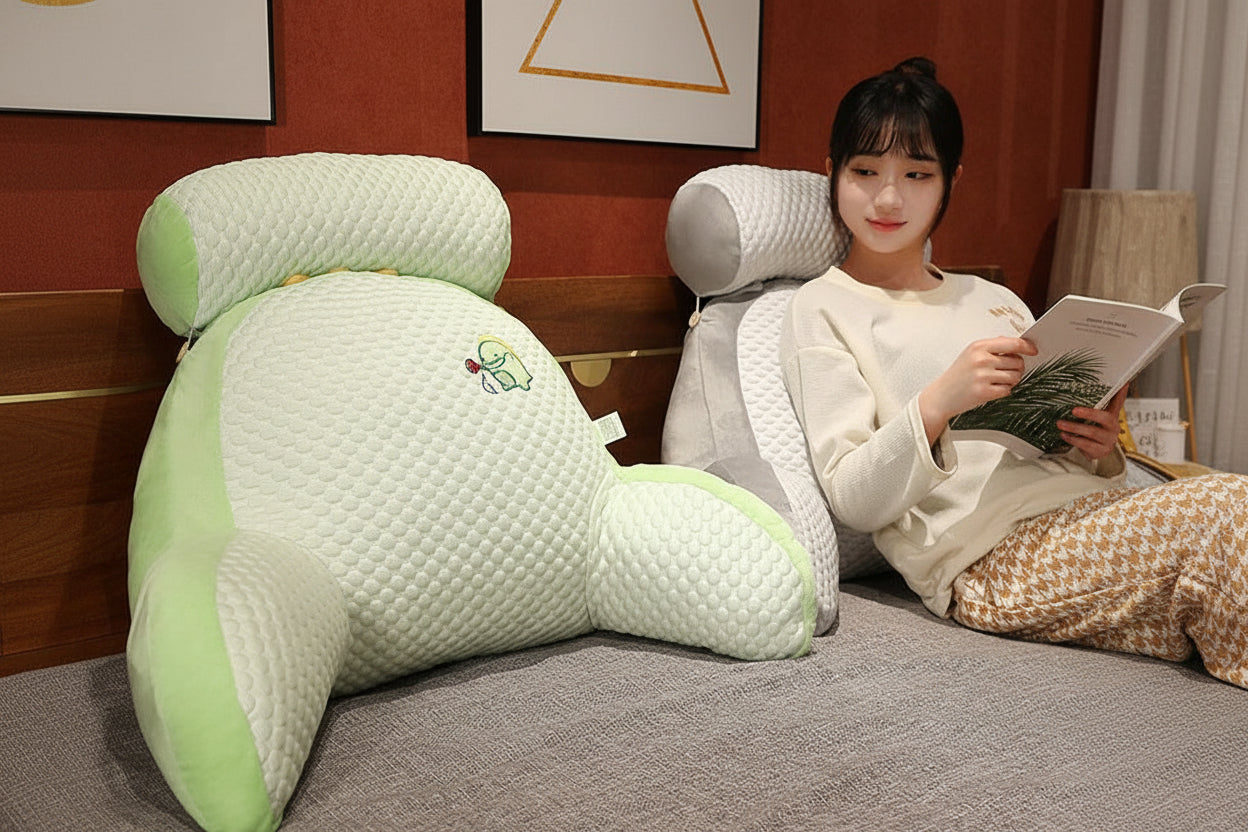 Cooling Bed Backrest Pillow – Soft Lumbar Support Cushion for Reading, Sleeping, Relaxing and Comfortable Sofa or Bed Use