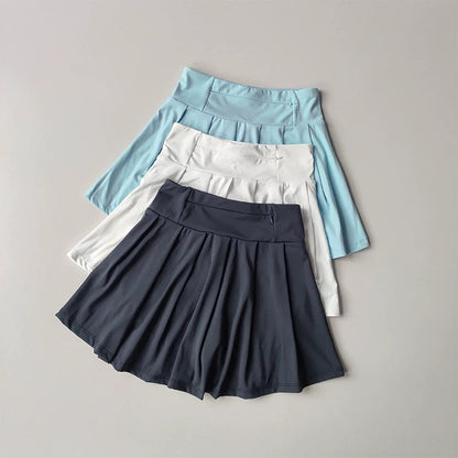 Polo Tennis Skirt Set – Quick Dry Two Piece Sportswear with Pleated Skirt for Golf, Tennis and Summer Fitness Training