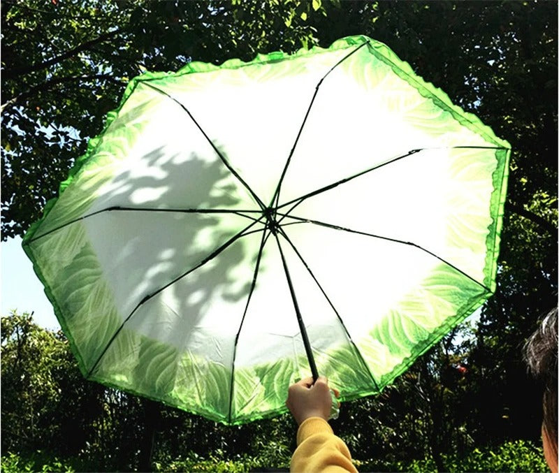 Creative Cabbage Umbrella – Funny Lettuce-Inspired Folding Parasol with UV and Rain Protection for Beach Trips, Travel, Novelty Gifts and Everyday Fun