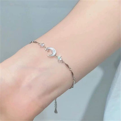 Elegant Crystal Flower Bracelet – Sparkling Zircon Floral Chain Jewelry for Women and Girls, Y2K Sweet Style Accessory for Weddings, Parties and Gifts